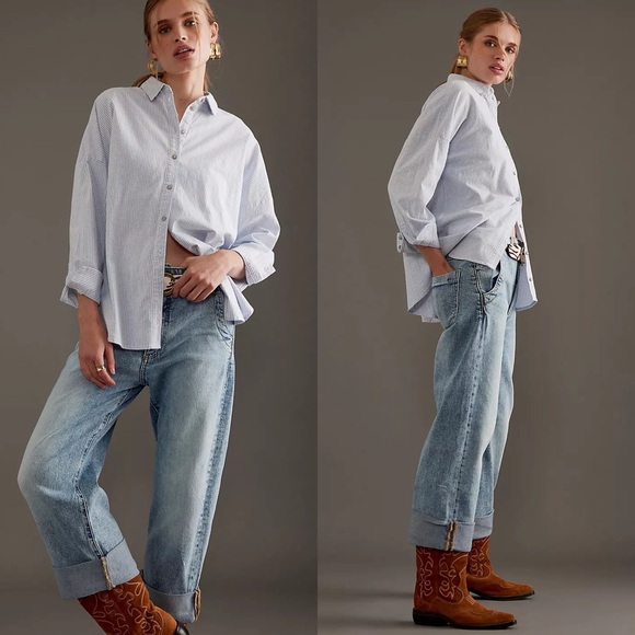 Anthropologie Pilcro The Lonnie Cuffed High-Rise Crop Jeans - Picture 2 of 11